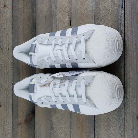 adidas Superstar Originals Men's Retro Shoes Sneakers White Tint Silver Metallic - Picture 6 of 9